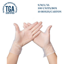 Load image into Gallery viewer, Vinyl Disposable Gloves Clear <br> 10 Boxes Carton