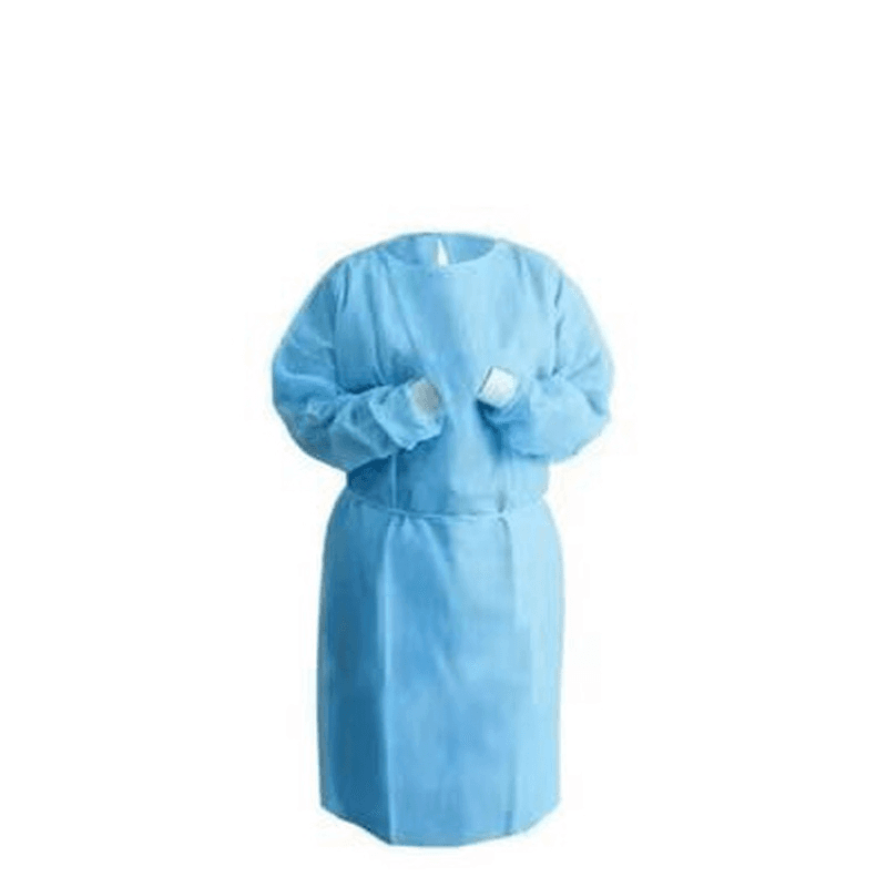 Non-Woven Lab Coat – Blue (Knit Cuff)