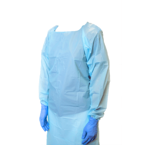 CPE Isolation Gown 20gsm – Blue - Image 1