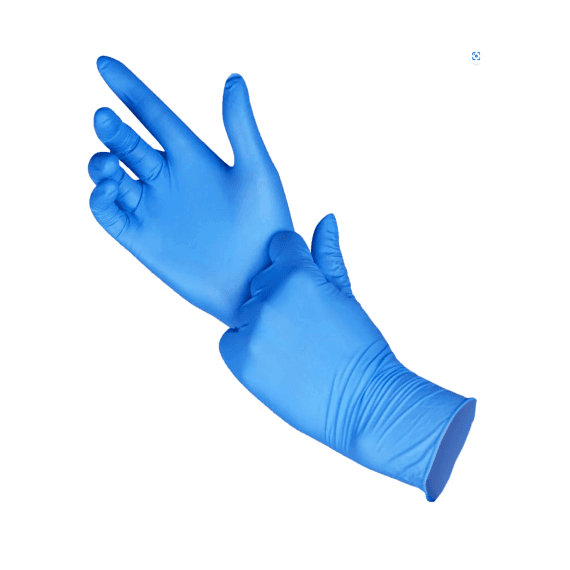 Long Cuff Nitrile Gloves – Blue - Image 1