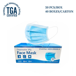 Medical Face Mask Blue <br> 40 Boxes Carton