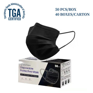 Medical Face Mask Black<br> 40 Boxes Carton