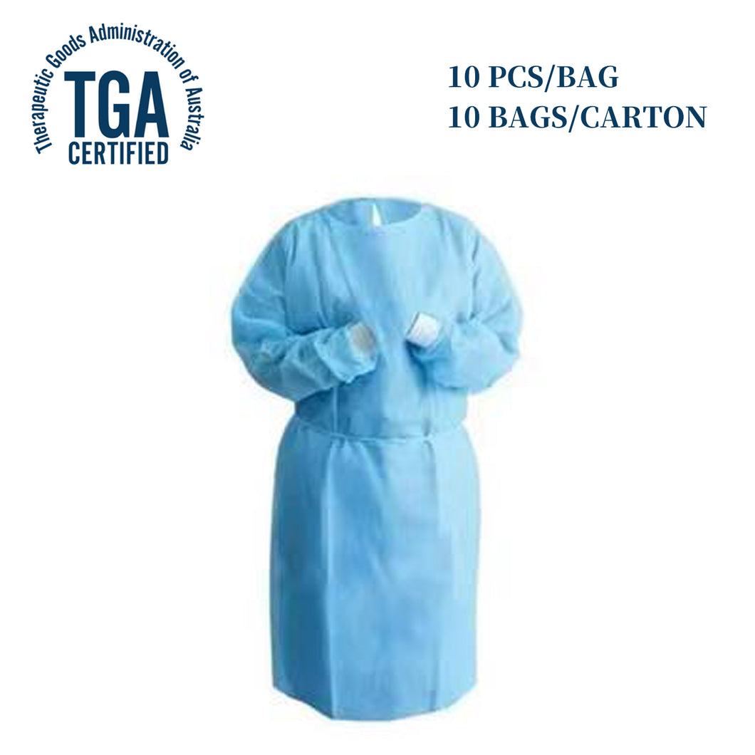 Disposable PP+PE Isolation Gowns with Knitted Cuff Level 2<br> 100 Units Carton